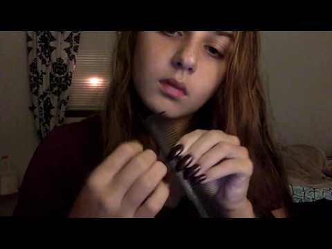 ASMR // brushing your hair, brush sounds and tapping