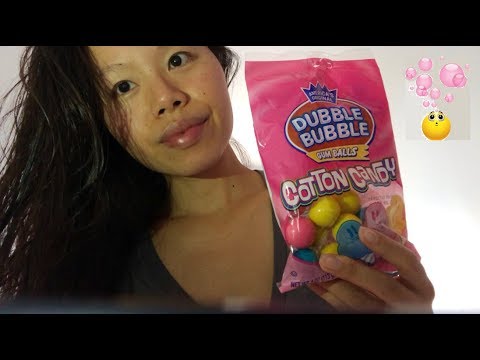 ASMR COTTON CANDY Gumballs Gum Chewing/ Bubbles! *DUBBLE BUBBLE* (National Chewing Gum Day, Sept30)