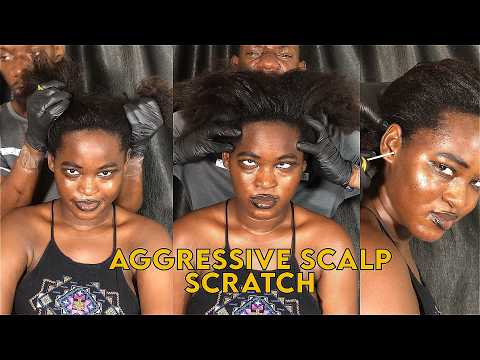 ASMR AGGRESSIVE HEAD SCALP SCRATCH HEAD MASSAGE & EAR CLEANING ON GOTH WITCH
