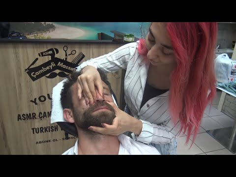 ASMR female turkish eyebrow massage + head, face, ear, neck, shampoo, nose, throat, sleep massage