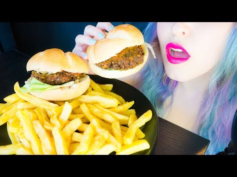 ASMR: Summer Festival Burgers & Spicy Fries | Takeout ~ Relaxing Eating Sounds [No Talking |Vegan] 😻