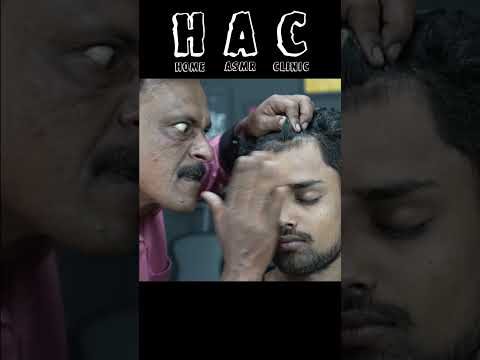 Wood Stick On Ear | Ear Finger By Big Eyes Barber | Neck Crack And Ear Crack Massage ASMR #shorts