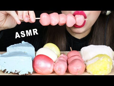 ASMR PASTEL FOODS HONEYCOMB SNOWBALL MOCHI, EGGS & CAKE (EATING SOUNDS) No Talking MUKBANG 먹방