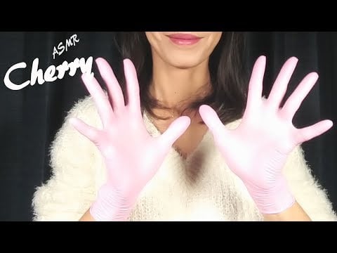 【ASMR】Trigger of Pink Latex Gloves Hand Movements 핑크 라텍스 장갑 손 움직임의 트리거 / ピンクのゴム手袋の手の動き