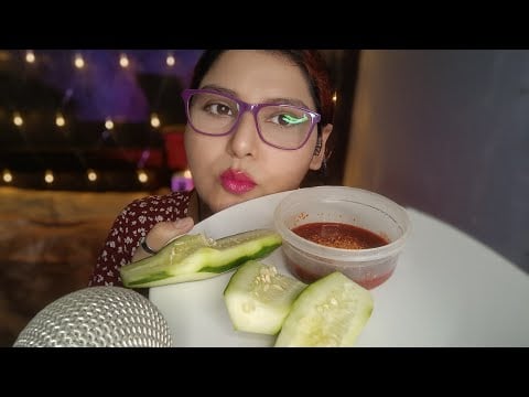 ASMR Comiendo pepino con chamoy y Tajín 