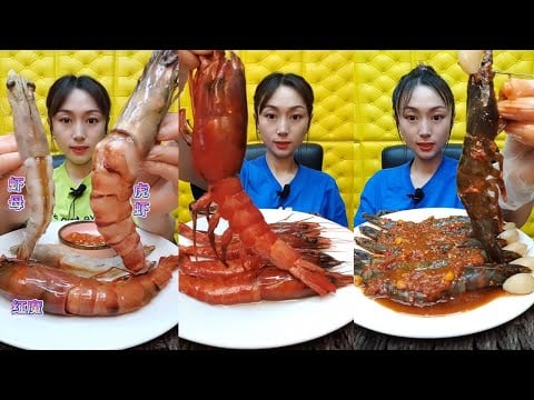 🦐🎧 No Talk ASMR Eating  무말 먹방 ASMR  無言ASMRモッパン  静音海鲜吃播