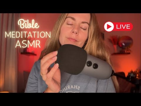 Live ASMR 🌙 Bible Meditation & Sleepy Triggers (handmovements, brushing, eye covering)