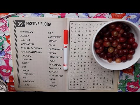 FESTIVE FLORA WORD SEARCH GRAPES ASMR EATING SOUNDS