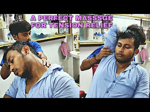Tension relief head and body massage by abhi barber | neck cracking ASMR Massage