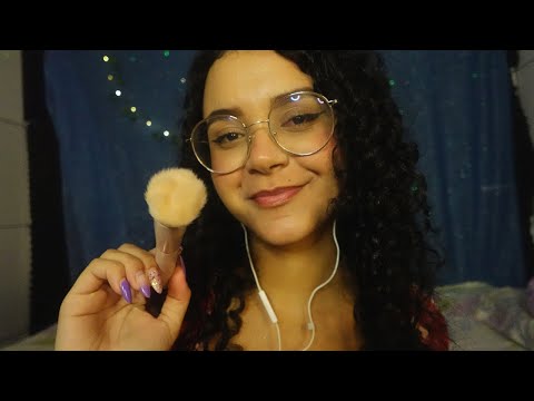 ASMR- PINCEL NA TELA E NO MICROFONE COM SONS DE BOCA!