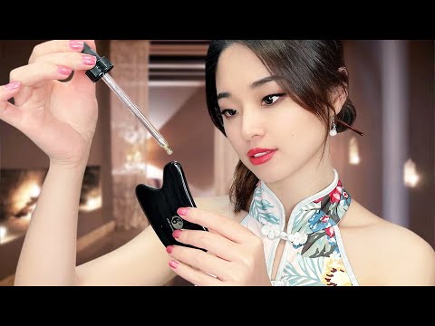 [ASMR] Chinese Rice Facial and Gua Sha Massage