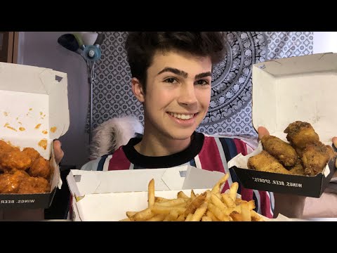 ASMR- Buffalo wild wings Mukbang! (Thank you for 100k) ♥️