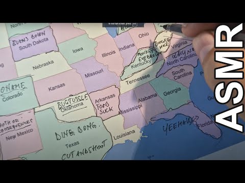 ASMR: The Most Weirdest Town Names In U.S. | Stats & Facts | ASMR map tracing & whispering
