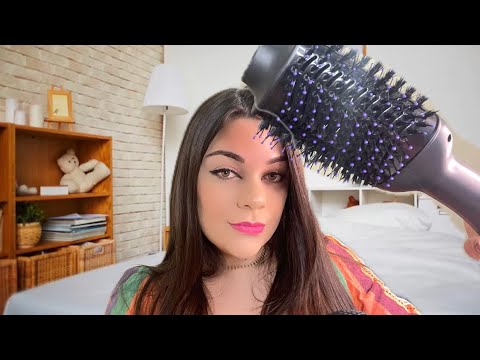 ASMR POV: AQUELA AMIGA FAZ SEU CABELO COM ESCOVA SECADORA