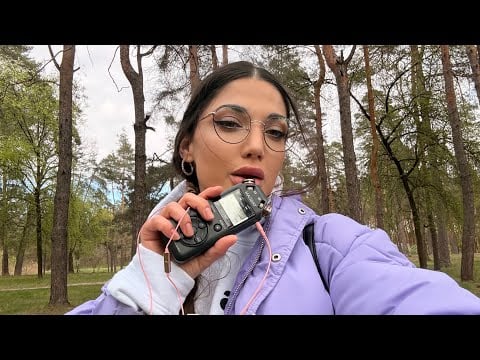 Wet Tascam Mouth Sounds in the Forest 🌲ASMR Outdoor