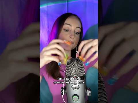 fast & aggressive gummy bears nails asmr