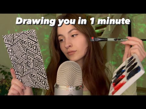 Asmr drawing you in 1 minute ✍️