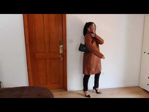 Leather Trench Coat Review & Styling | Leather Squeaks, Button Sounds & ASMR