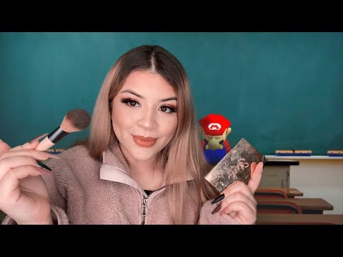 ASMR bestie fixes your makeup in class