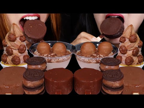 ASMR CHOCOLATE PARTY! DOVE ICE CREAM BARS, BUBBLY ICE CREAM CONE, ICE CREAM SANDWICHES, HERSHEY'S 먹방