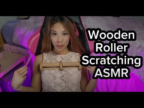 Wood Scratching ASMR W/ Wooden Roller | Textured Bamboo Scratches Noise | Plastic Fork Tapping Sound