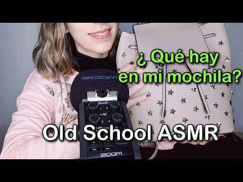 ASMR OLD SCHOOL . Que hay en mi mochila . Sonidos varios . Susurros para dormir . Binaural