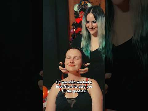 Just gal pal stuff👑 #asmr #gothgirl #asmrrealperson #hairplay #asmrvideos