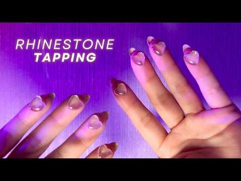 ASMR Relaxing Rhinestone Tapping Sounds 💎 with background music🎶