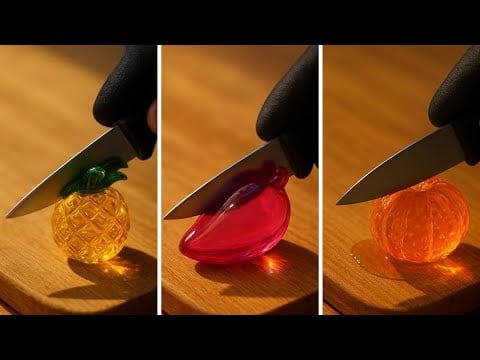 ASMR Transparent Cutting | AI Crystal Slicing Sounds Compilation #asmr #ai #glasscutting #asmrai