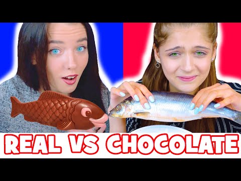 ASMR Mukbang Eating Challenge Real Food VS Chocolate Food