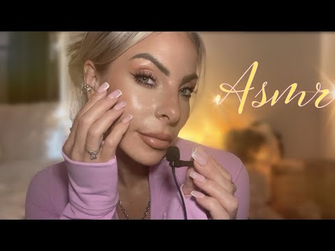 ASMR Face Tracing & Brushing Personal Attention To My Face Over Explaining (Clicky Whisper)