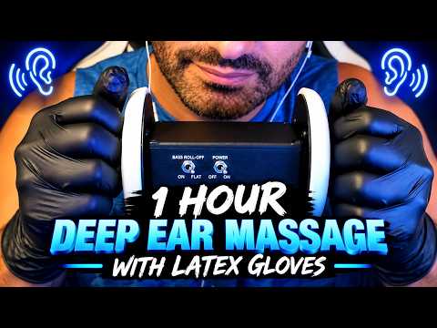 1 Hour Deep Ear Massage with Latex Gloves (No Talking)