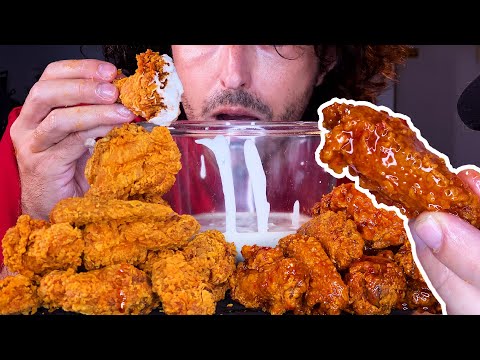 Popeyes FRIED CHICKEN WINGS FEAST ! * ASMR MUKBANG EATING no talking * nomnomsammieboy