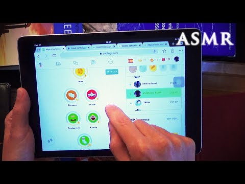 ASMR Duolingo Ipad Tapping | Learning Spanish