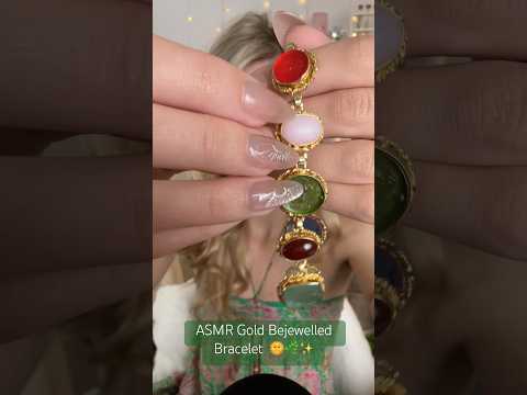 #asmr Gold Italian Bejewelled Bracelet💎✨#fyp #asmrsounds #asmrvideo #tingles #sleep #gold #jewelry