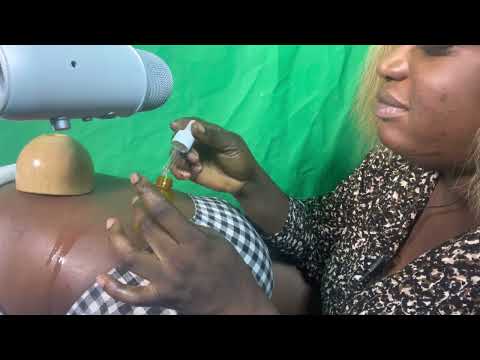 ASMR✨SOFT WHISPER NO GUM  RELAXING LOWER BACK MASSAGE ON MY HUSBAND.