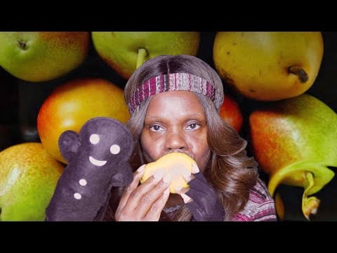 SWEETEST JUICY PEAR ASMR EATING SOUNDS
