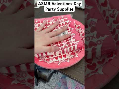 ASMR Valentines Day Party Supplies - crinkling and light tapping #asmr #tapping #notalking #crinkly