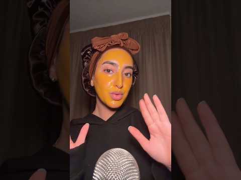 Turmeric face mask 🙄 #asmr #skincare #relaxing #selfcare #mouthsoundsasmr #shorts