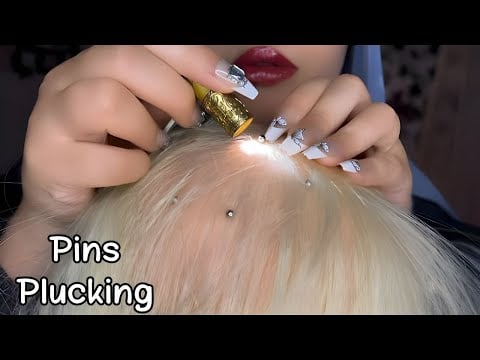 ASMR 💆🏻‍♀️ Removing Pins And Needles From Your Scalp (hair play, mouth sounds, no talking)