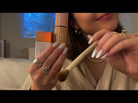 ASMR | doing your glowy SUMMER makeup🌷💌🌳🫶🏼🪴🧚🏼‍♀️ (personal attention + hand movements)