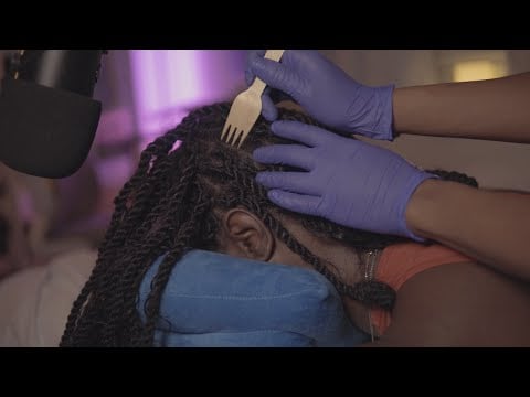 ASMR | Real Person Scalp Scratching & Picking on Braids ☁️ Tingly Scalp Triggers (no talking)