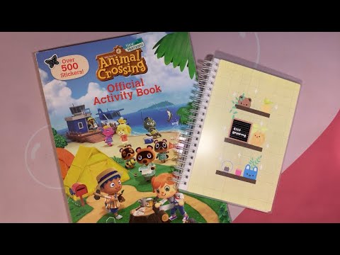 ASMR Putting Animal Crossing: New Horizons Official Activity Book Stickers Into My Collection Book