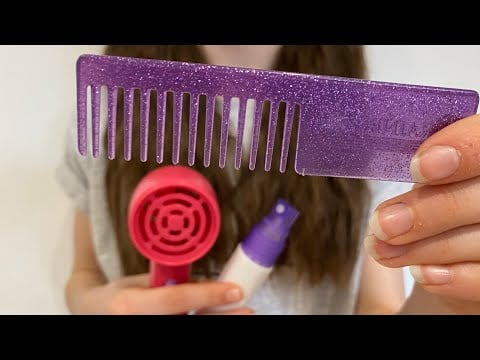 ASMR Styling your hair + bangs | hair brushing | lo-fi | hair straightening | blow dryer