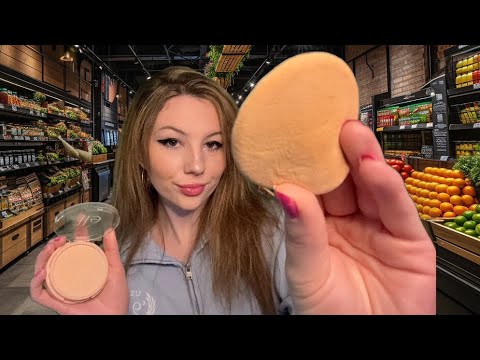 ASMR Doing Your Makeup✨At The Grocery Store (roleplay) 🛒