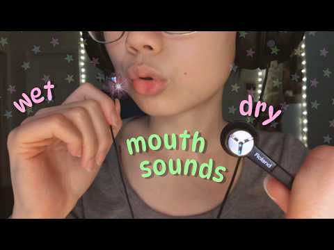 asmr | segmented breathy wet & dry mouth sounds w/ whispering