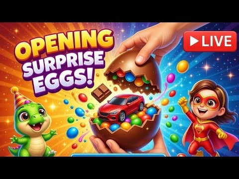 "LIVE ASMR Surprise Eggs Unboxing Huge Kinder Joy + Mystery Toys! #kinderjoy#trending #viral