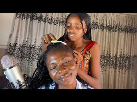 ASMR SLEEP TRIGGERS HEAD MASSAGE AND SCRATCHING ON MY CLIENT