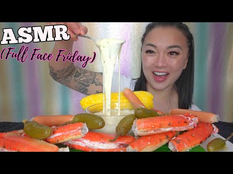 ASMR KING CRAB LEGS + CREAMY CHEESY ALFREDO SAUCE (EATING SOUNDS) NO TALKING | SAS-ASMR