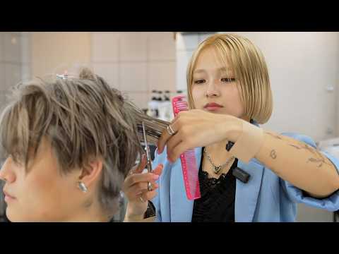 (ASMR) Trendy Tokyo Haircut at SHACHU Shibuya by Rising Stylist Hiruta Momo